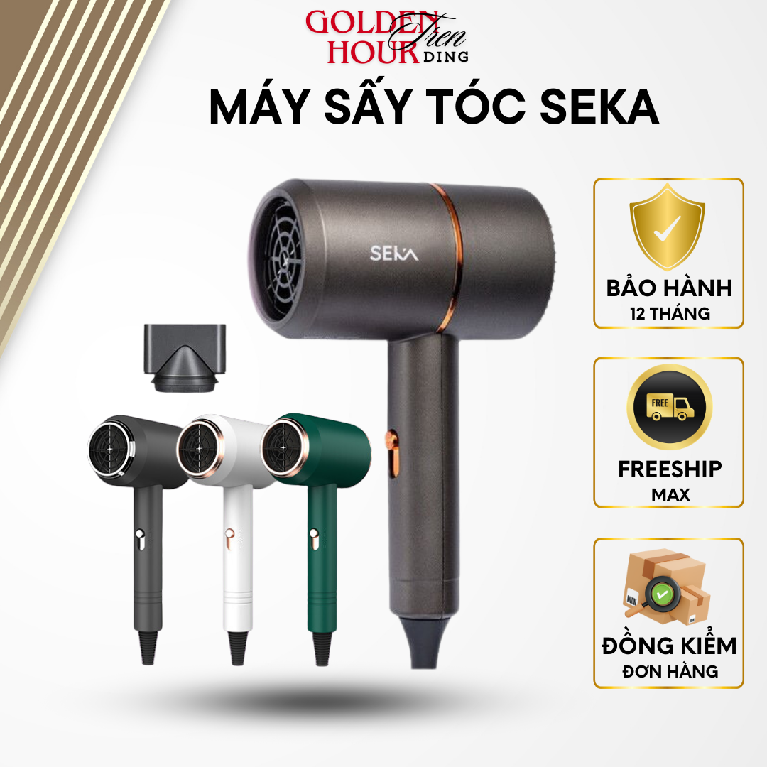 Máy sấy tóc seka cao cấp công suất 1200w, máy sấy tóc mini gấp gọn sấy 2 chiều nóng lạnh thiết kế chuẩn salon giúp tạo kiểu tóc chuyên nghiệp