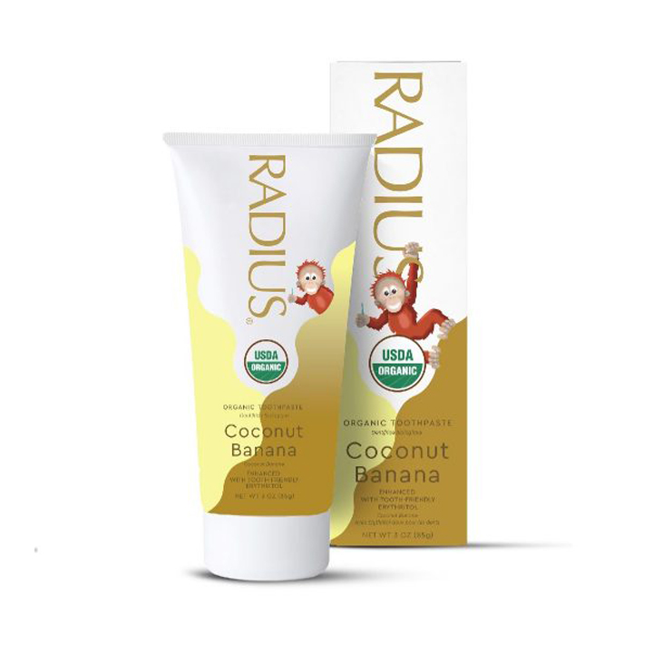 Kem đánh răng trẻ em chuối dừa Radius 85gr