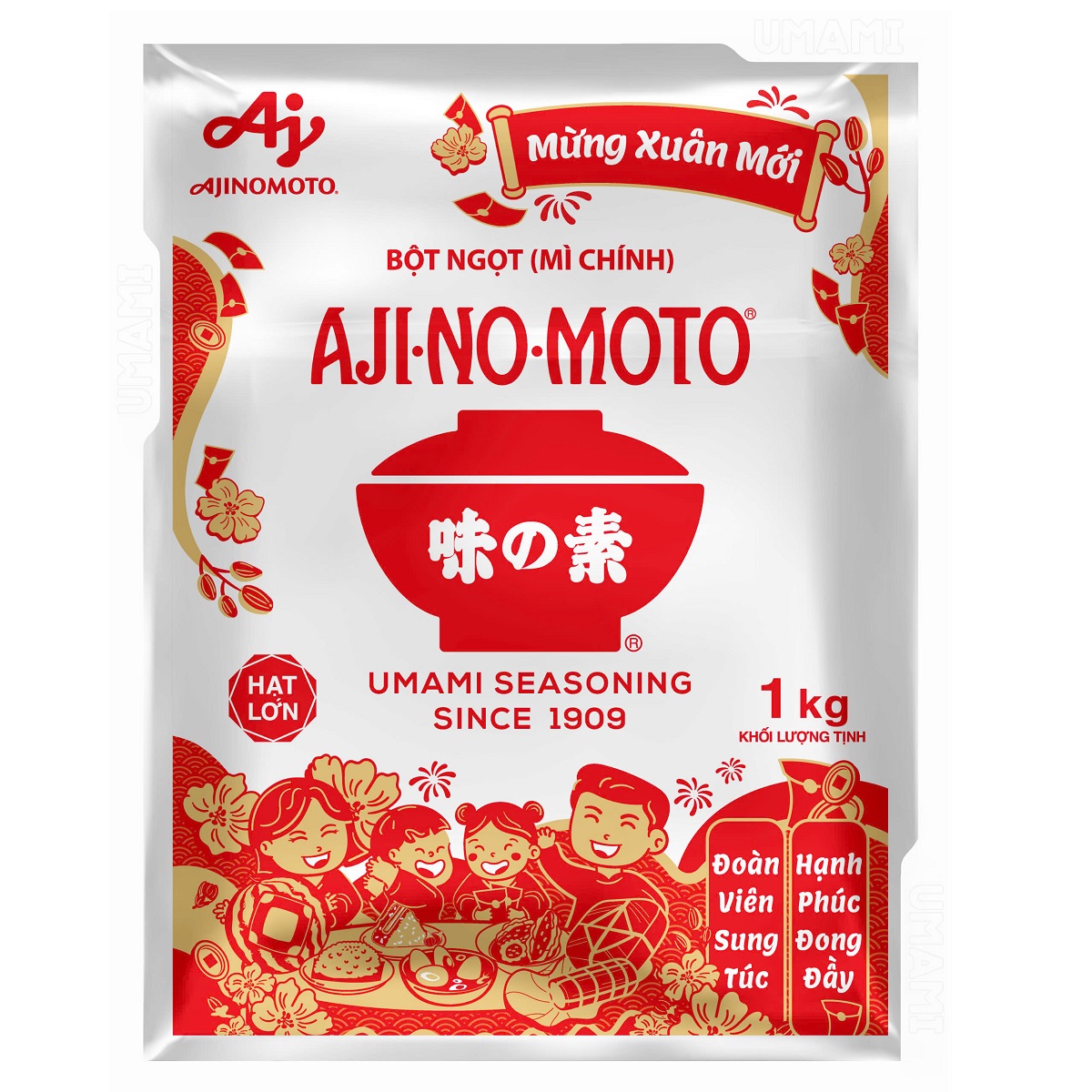 Bột ngọt Mì chính Ajinomoto gói 1KG - Hạt to giúp món ăn thơm ngon hấp dẫn