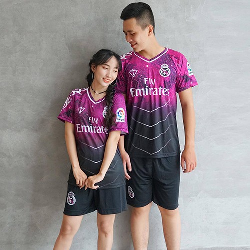 Đồ Đá Banh Nam Nữ Thiết Kế Cực Đẹp - Real Tím T07