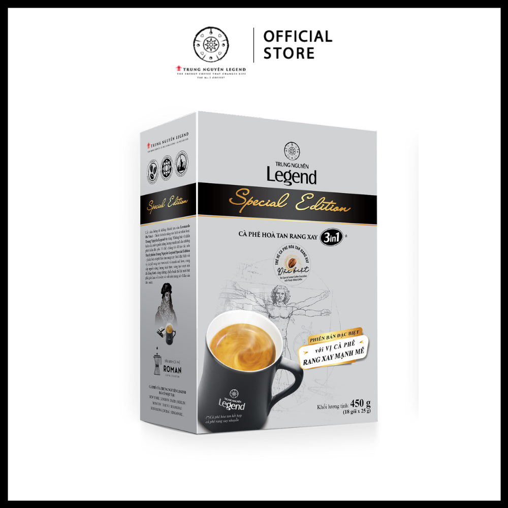 Trung Nguyên Legend - Cà phê sữa hoà tan rang xay 3in1 Special Edition - Hộp 18 gói x 25gr