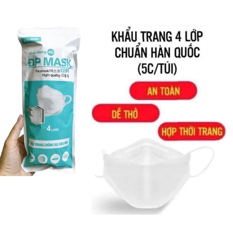 Thùng 300 chiếc khẩu trang kháng khuẩn 4d kf94 hàng việt nam