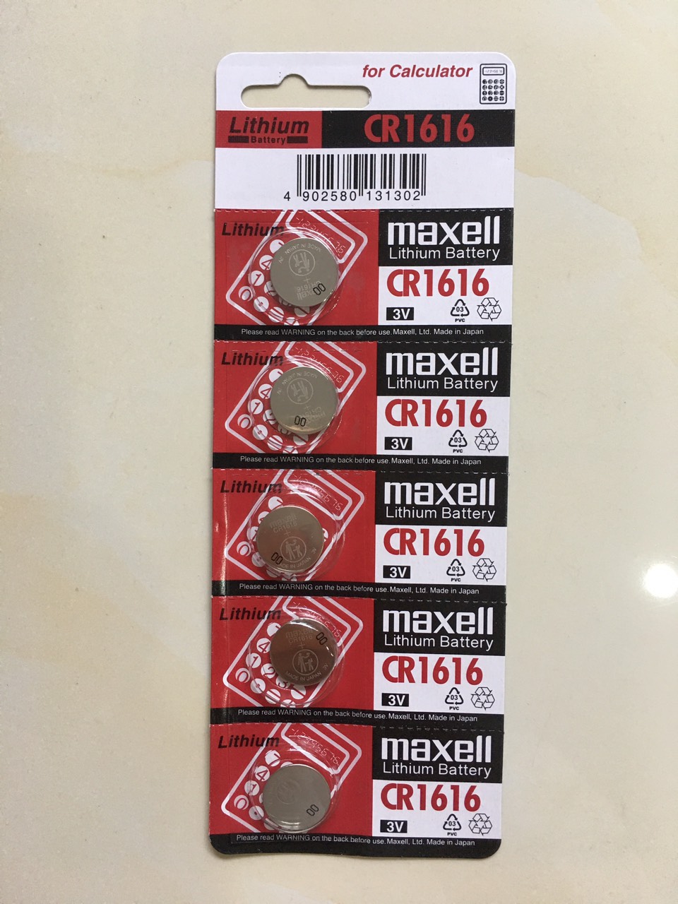 Vỉ 5 viên pin maxell cr1616 1616 3v