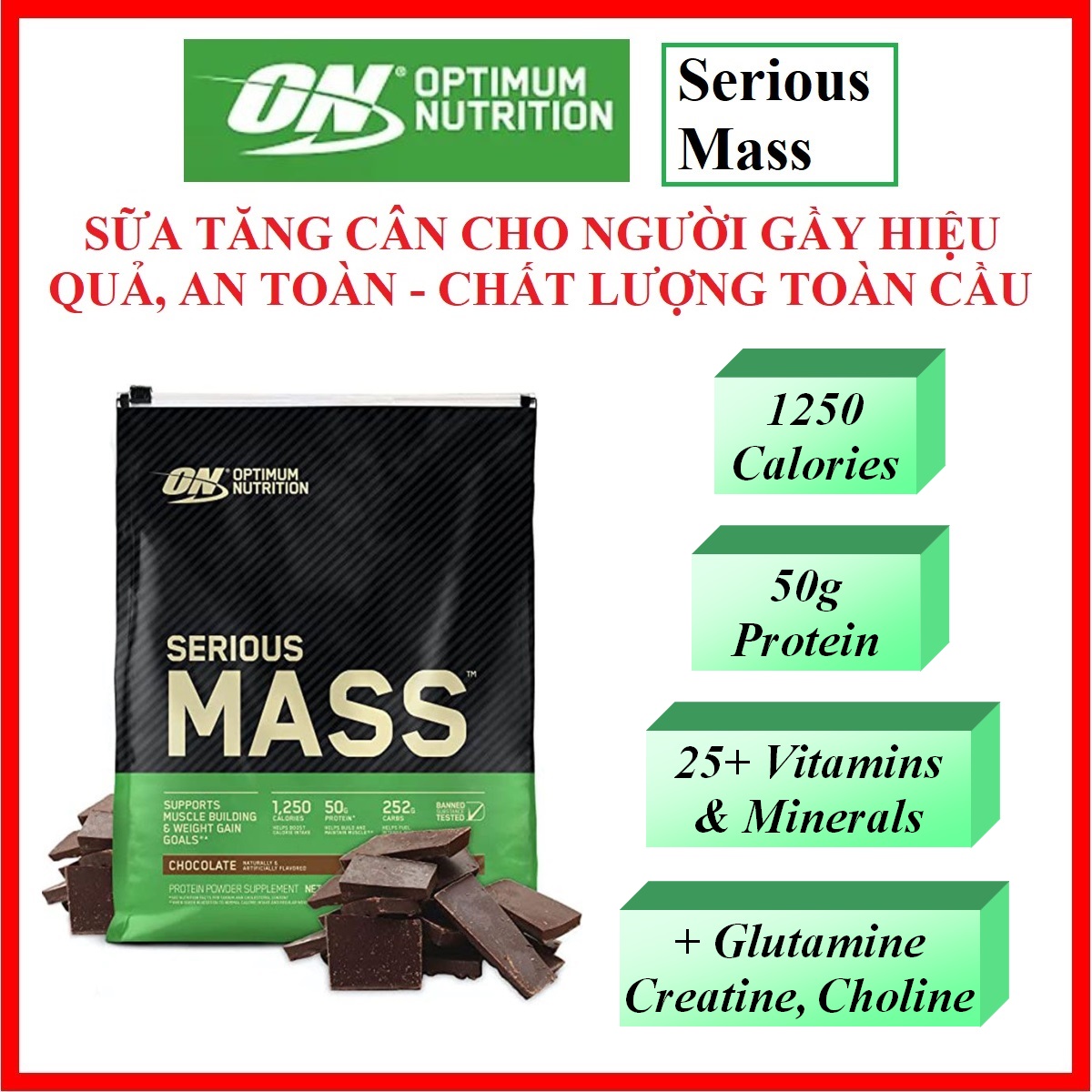 Serious Mass 12Lbs 5,45kg Chính hãng - Sữa tăng cân cho người gầy hiệu quả, an toàn, bổ sung đầy đủ dinh dưỡng
