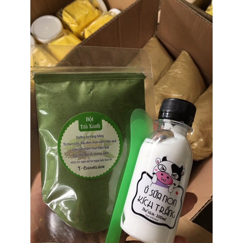 Combo trà xanh + sữa non - qoe đắp