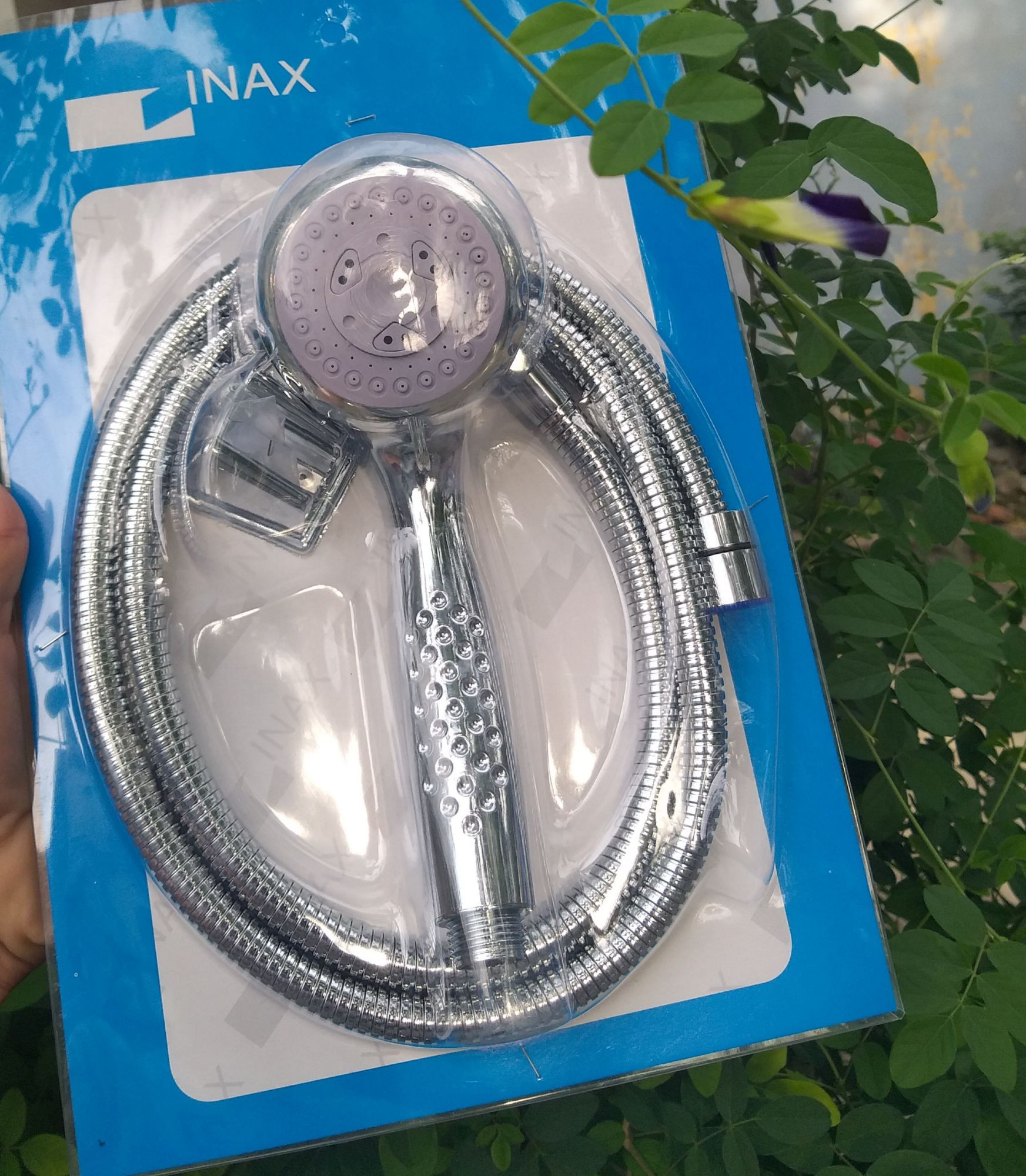 Vòi sen tắm nhựa xi cao cấp hiệu inax 2 chế độ phun tiết kiệm nước dây dài 1.5m