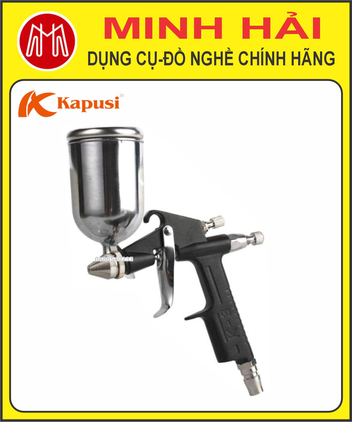 Máy phun sơn mini K3 KAPUSI (K-4019) dùng khí nén. Sử dụng cho công việc đòi hỏi độ tỉ mỉ và chính xác cao.