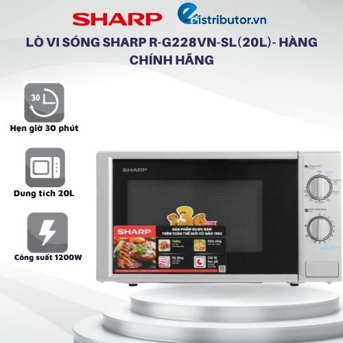 Lò vi sóng Sharp R-G228VN-SL(20L)- Hàng Chính Hãng