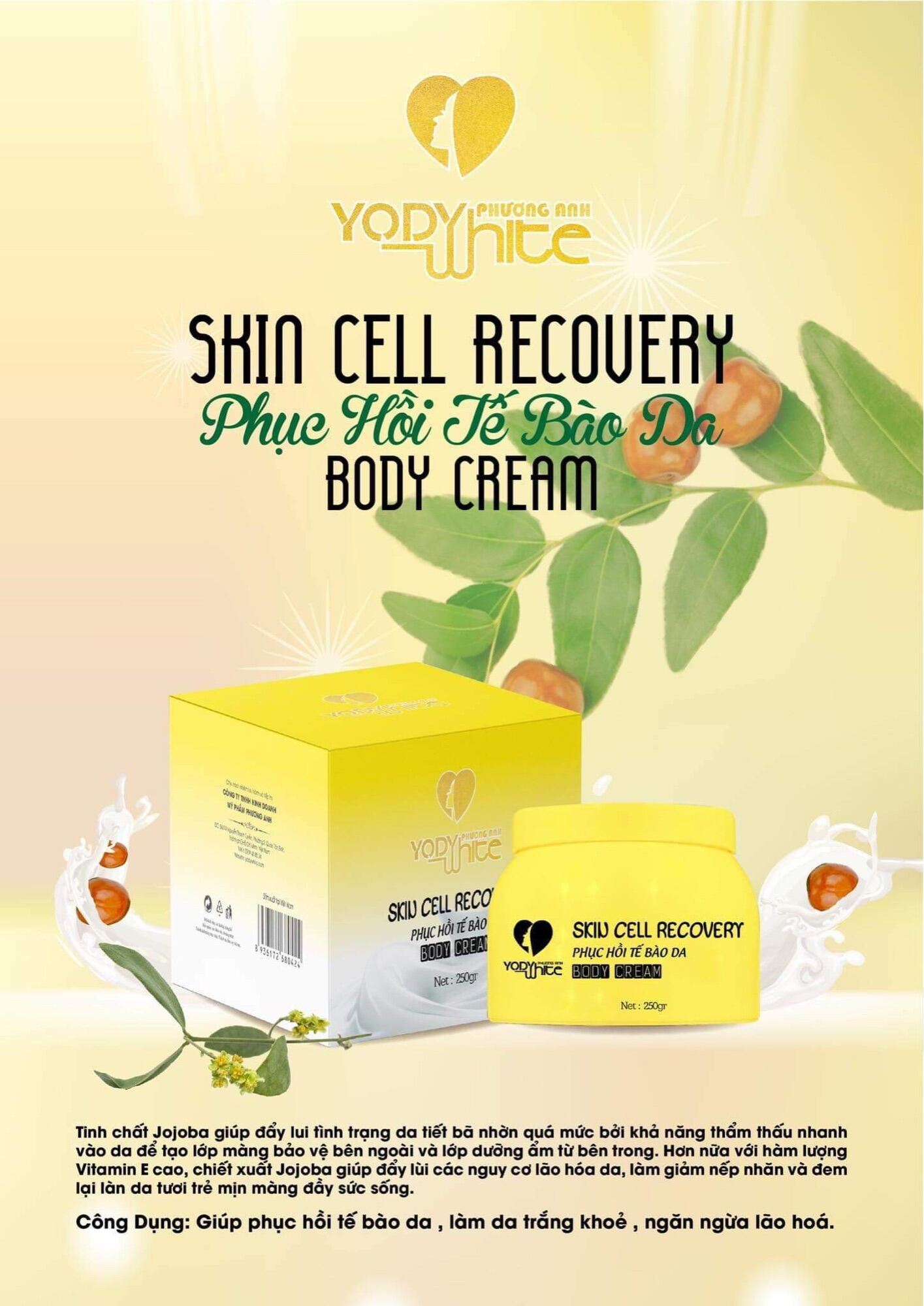 Kem body phục hồi sau tái tạo da phương anh 250gr