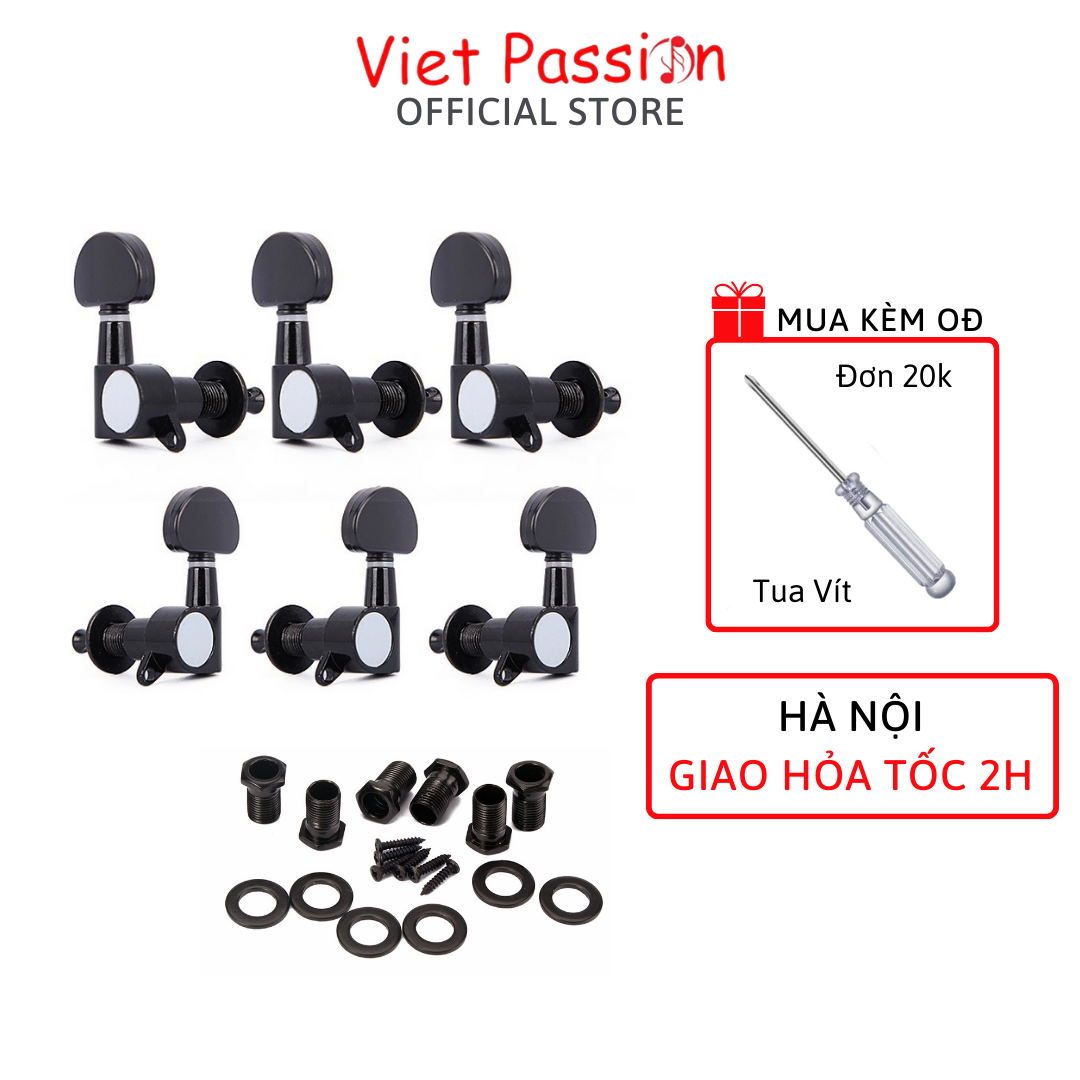 Khóa Đàn Guitar Acoustic Đúc Đen Đặc đủ các kiểu khóa chất liệu niken chống rỉ cao cấp Viet Passion
