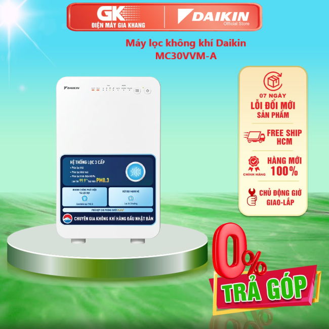 Máy lọc không khí daikin mc30vvm-a - diệt khuẩn : bộ lọc hepa, bộ lọc khử mùi phạm vi hoạt động: 21.5 m2 - giao toàn quốc - freeship hcm