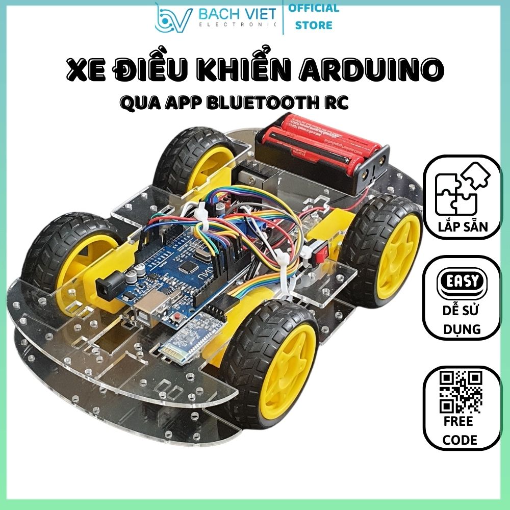 Xe điều khiển từ xa xử dụng module Arduino Uno R3 và App Bluetooth RC điều