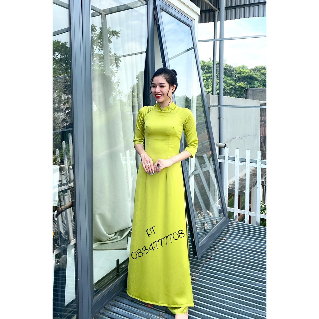 Giảm giá duy nhất 1 ngày áo dài tây thi trơn cổ 2p siêu rẻ