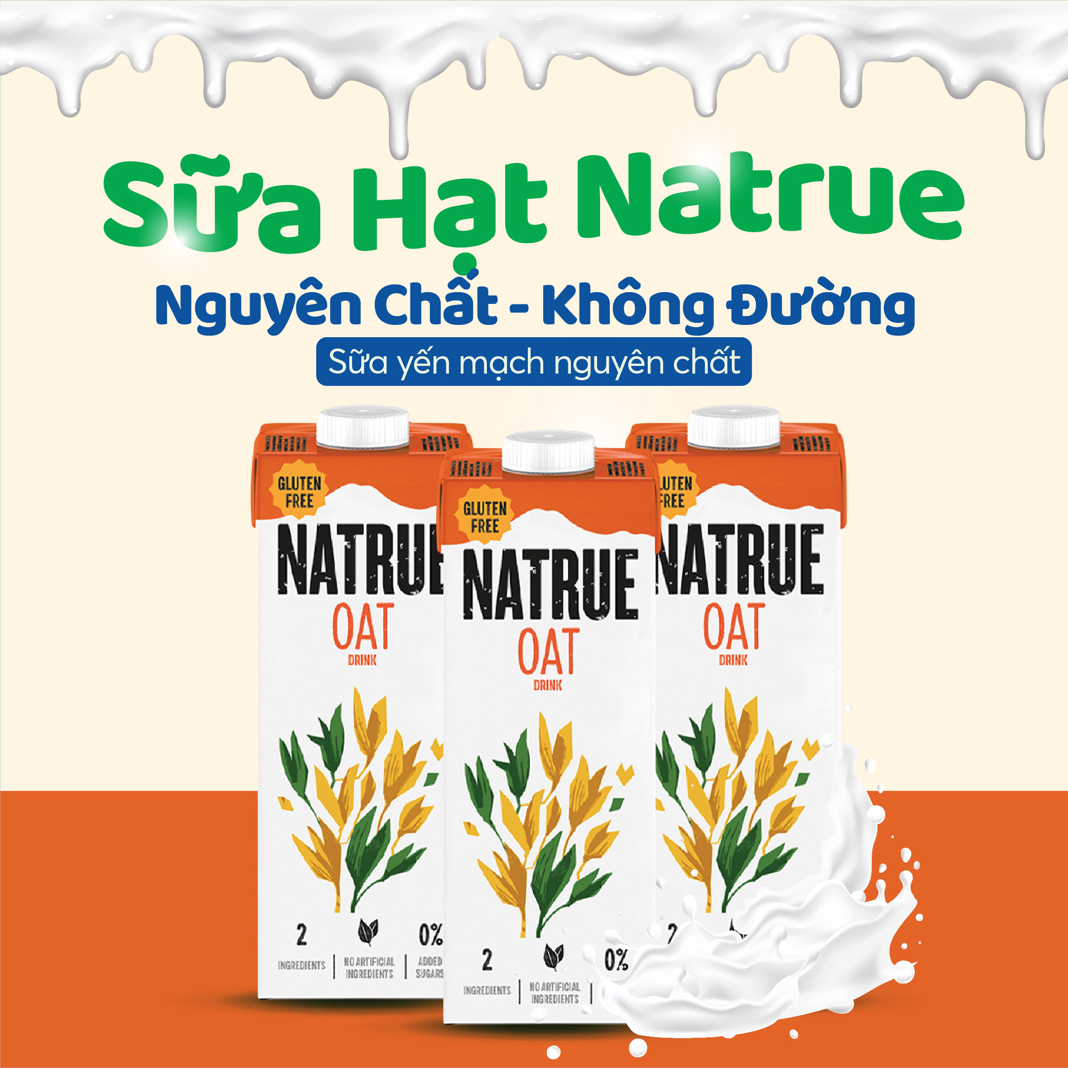 Sữa yến mạch nguyên chất natrue hộp 1l
