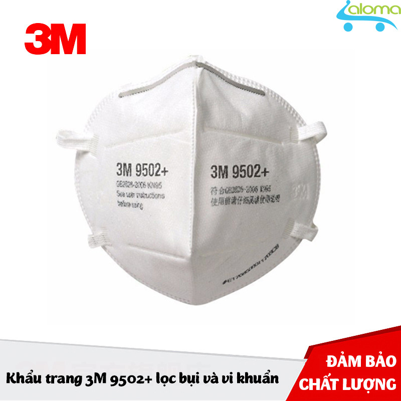 Khẩu trang kháng khuẩn lọc bụi mịn 3M 9502 Plus ngăn ngừa virus chống khói bụi PM2.5 PM10 dùng 7-10 ngày