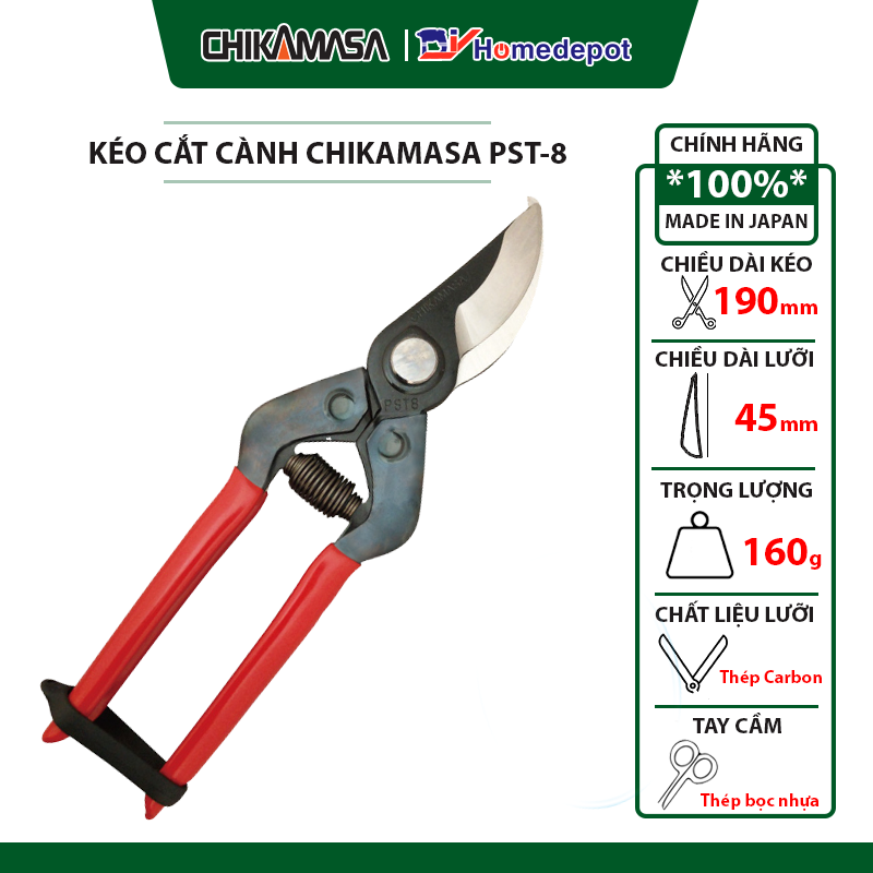 Kéo cắt tỉa cành cao cấp Nhật bản Chikamasa PST-8