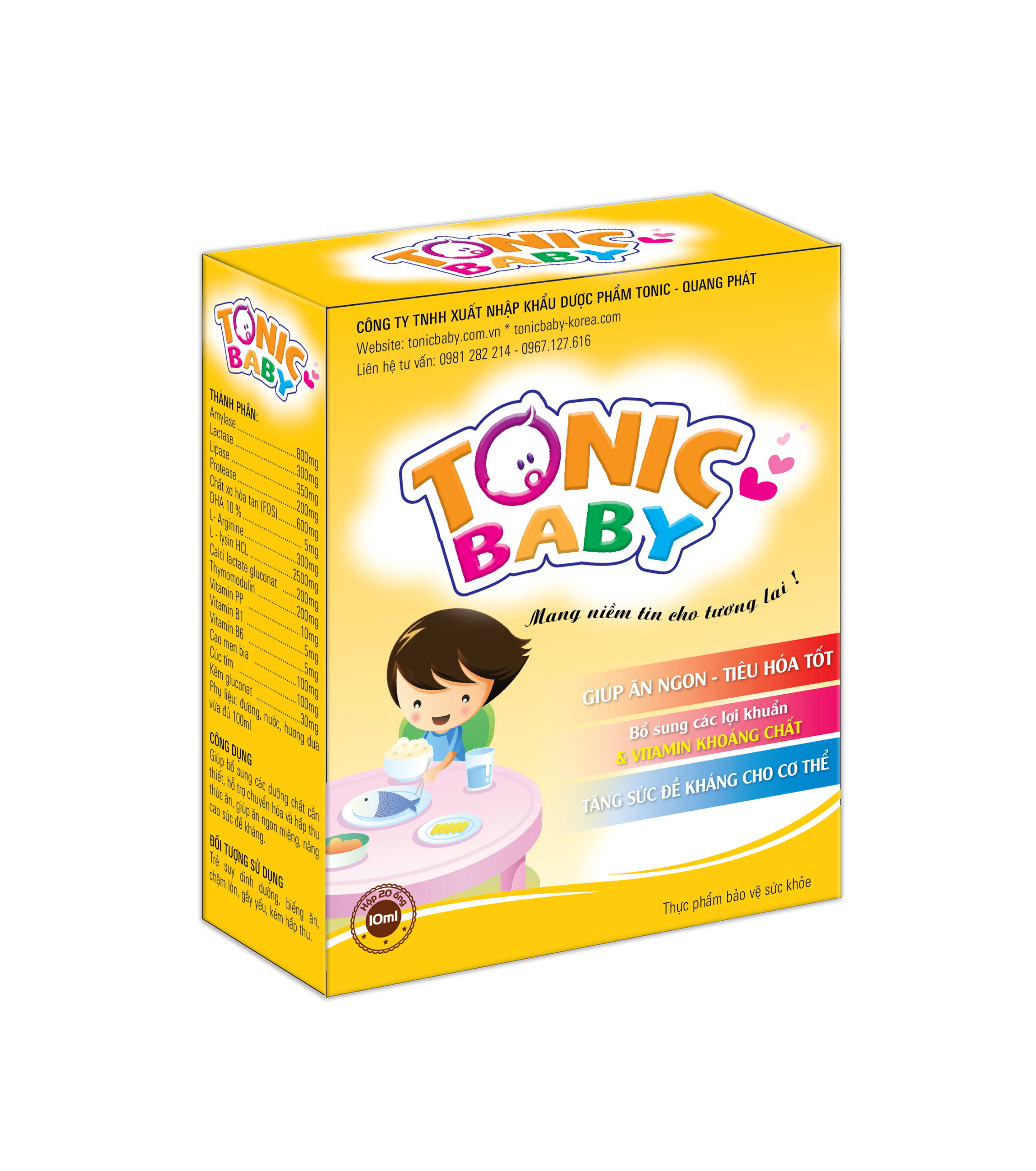 Tonic Baby - Tăng Hệ Miễn Dịch, Giúp trẻ chóng lớn, tăng cân, Bổ sung các dưỡng chất cần thiết và DHA.