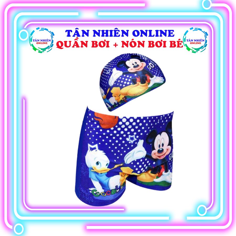 Đồ bơi cho bé trai, set quần bơi, nón bơi cho bé trai dưới 25kg, bé từ 2-7 tuổi, freesize thoải mái, bơi lội, Tân Nhiên Online