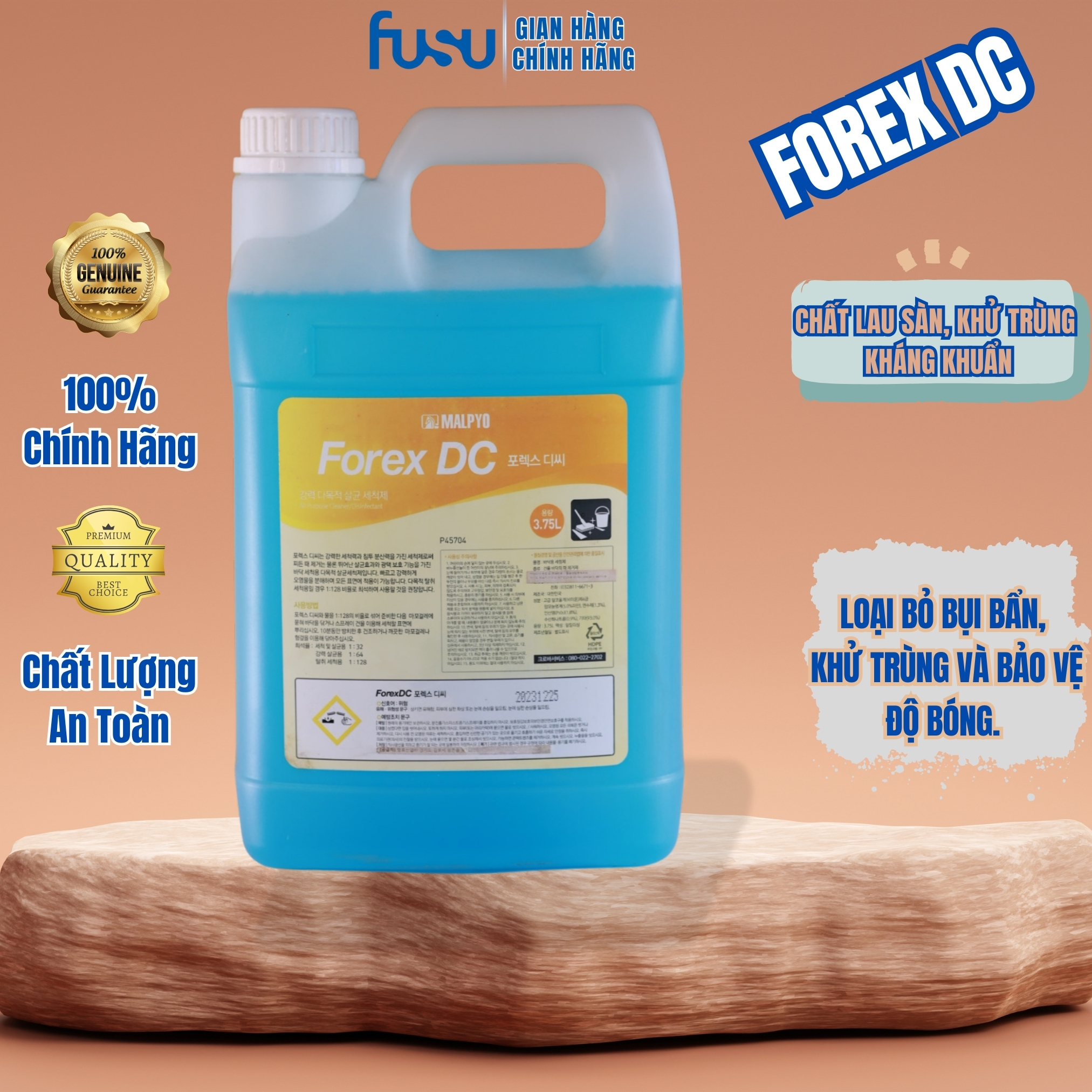 Deep Cleaning Floor Cleaner Removes Stains, Disinfects and Maintains Shine for Wooden Floors and Tiles - Forex Dc 3.75 Liters