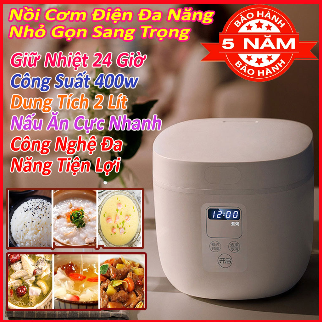 Nồi cơm điện mini, nồi cơm điện giữ nhiệt, nồi cơm điện văn phòng, nồi cơm điện dành cho sinh viên nhỏ gọn, sang trọng, có chống dính dễ dàng cho việc vệ sinh, dung tích 2l ,công suất 400w