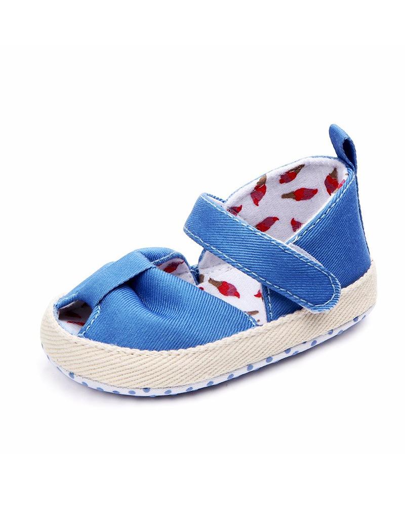 Giày tập đi sandal cho bé gái 0-18 tháng bằng vải xinh xắn – TD15