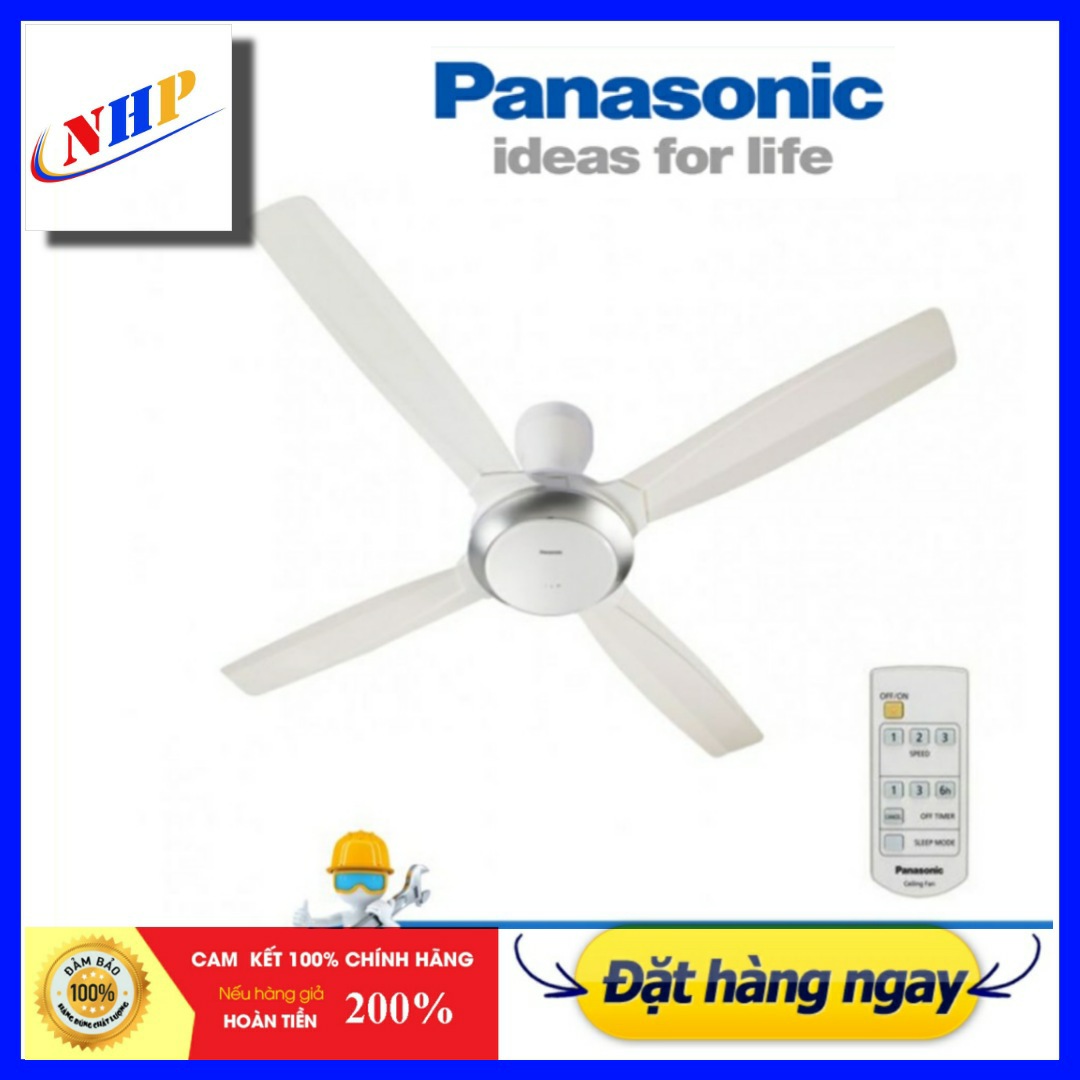 [HCM]Quạt trần 4 cánh Panasonic F-56XPG-màu trắng  có điều khiển