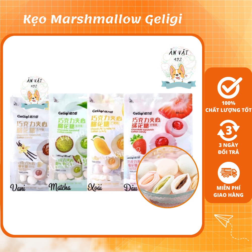 Kẹo Marshmallow Geligi Nhân Socola Chảy Trái Cây - Ăn Vặt 492