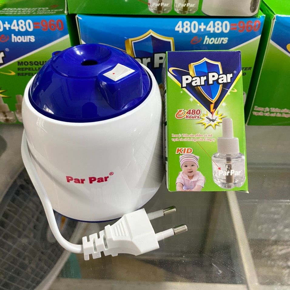 Máy đuổi muỗi tinh dầu parpar 3w/220v DÂY RÚT  máy nhỏ gọn không tốn điện,an toàn cho trẻ em không mùi,không độc hại ( 1 máy + 1 lọ dầu 480h)