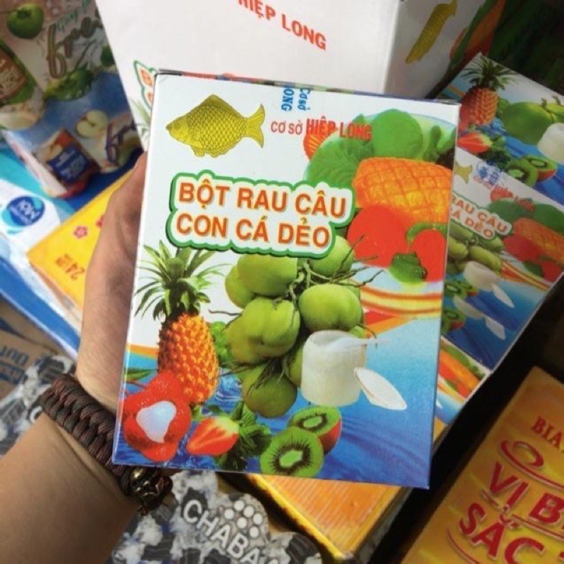 Hộp 12 gói bột rau câu con cá dẻo hiệp long