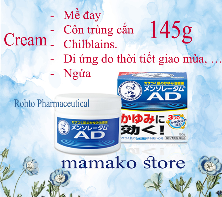 [HCM](tay chân) /dạng Bôi dị ứng ngứa thời tiết ,mề đai /Hộp Cream r.o.h.t.o Mentholatum AD Cream M- 145g/date 06 /2026