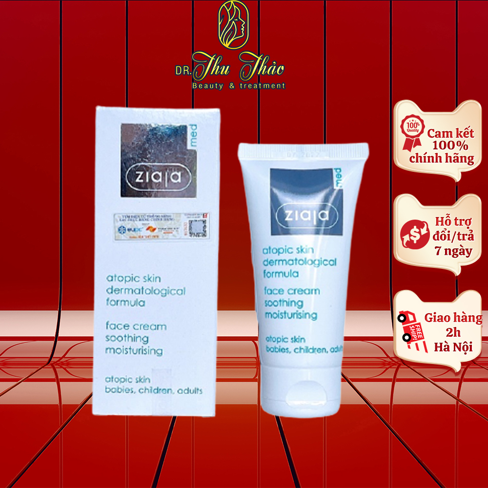 Kem dưỡng ẩm Ziaja Med Atopic 5% urea dưỡng ẩm dịu nhẹ cho da khô, nhạy cảm, bị kích ứng