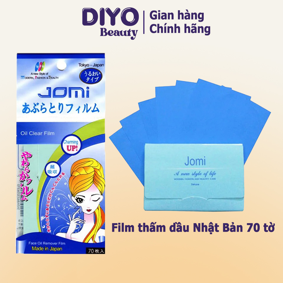 Giấy thấm dầu Jomi Oil Clear Film, thấm dầu dạng phim 70 tờ - DIYO Beauty