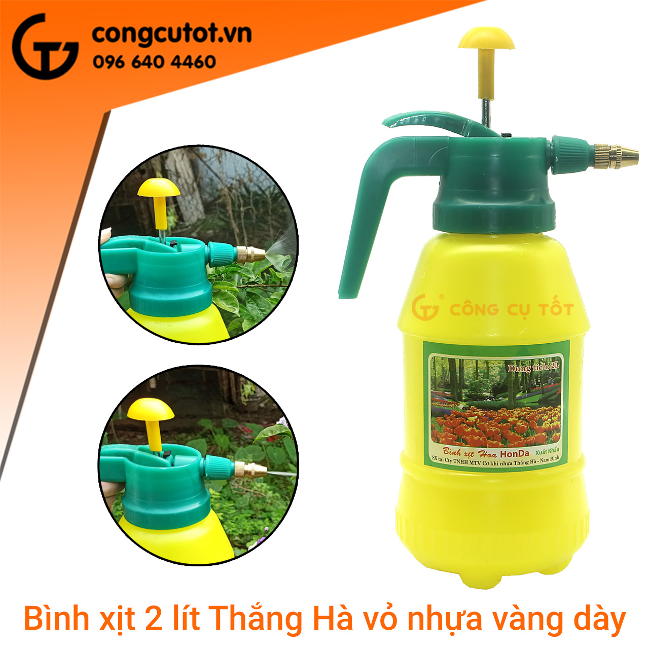 Bình xịt phun sương, bình tưới nước 2l Thắng Hà TẶNG lá gió dự phòng