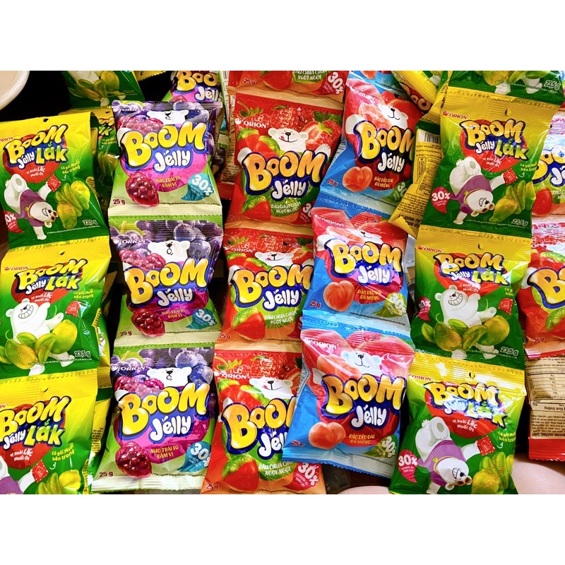 Rope 10 bags of fruit flavor boom jelly candy 25gr x 10 bags strawberry