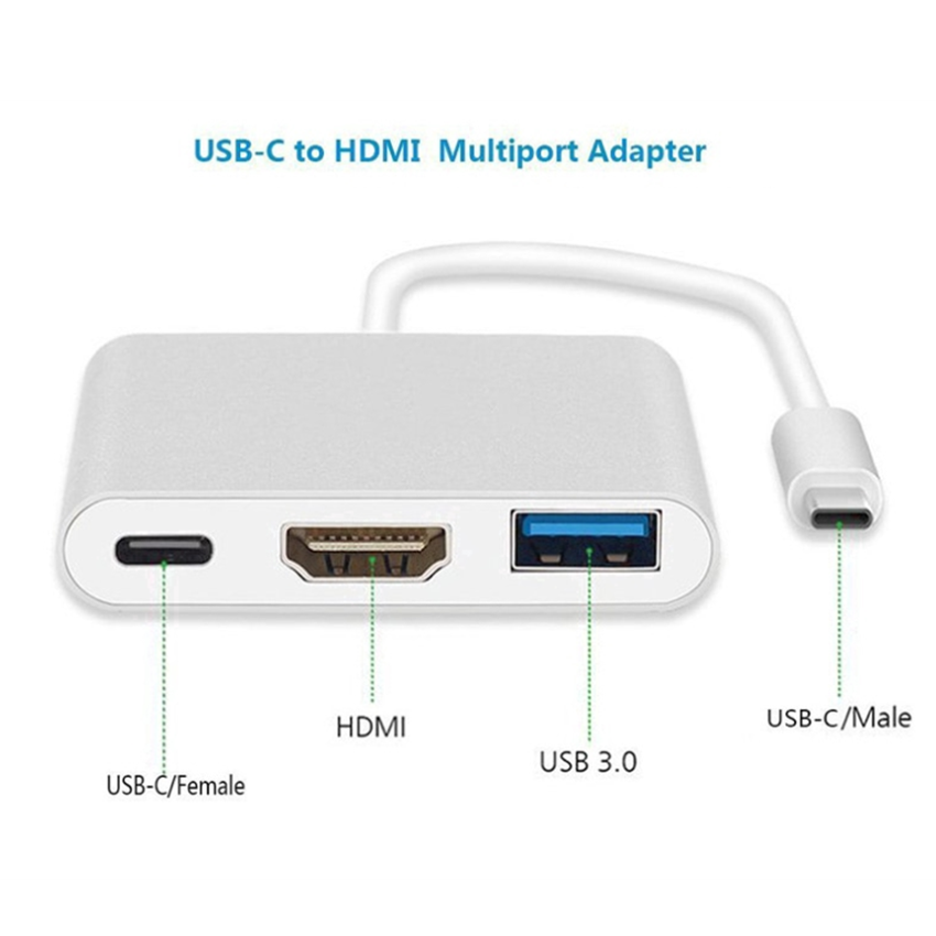 Cáp chuyển đổi type-c sang usb 3.0 hdmi adapter