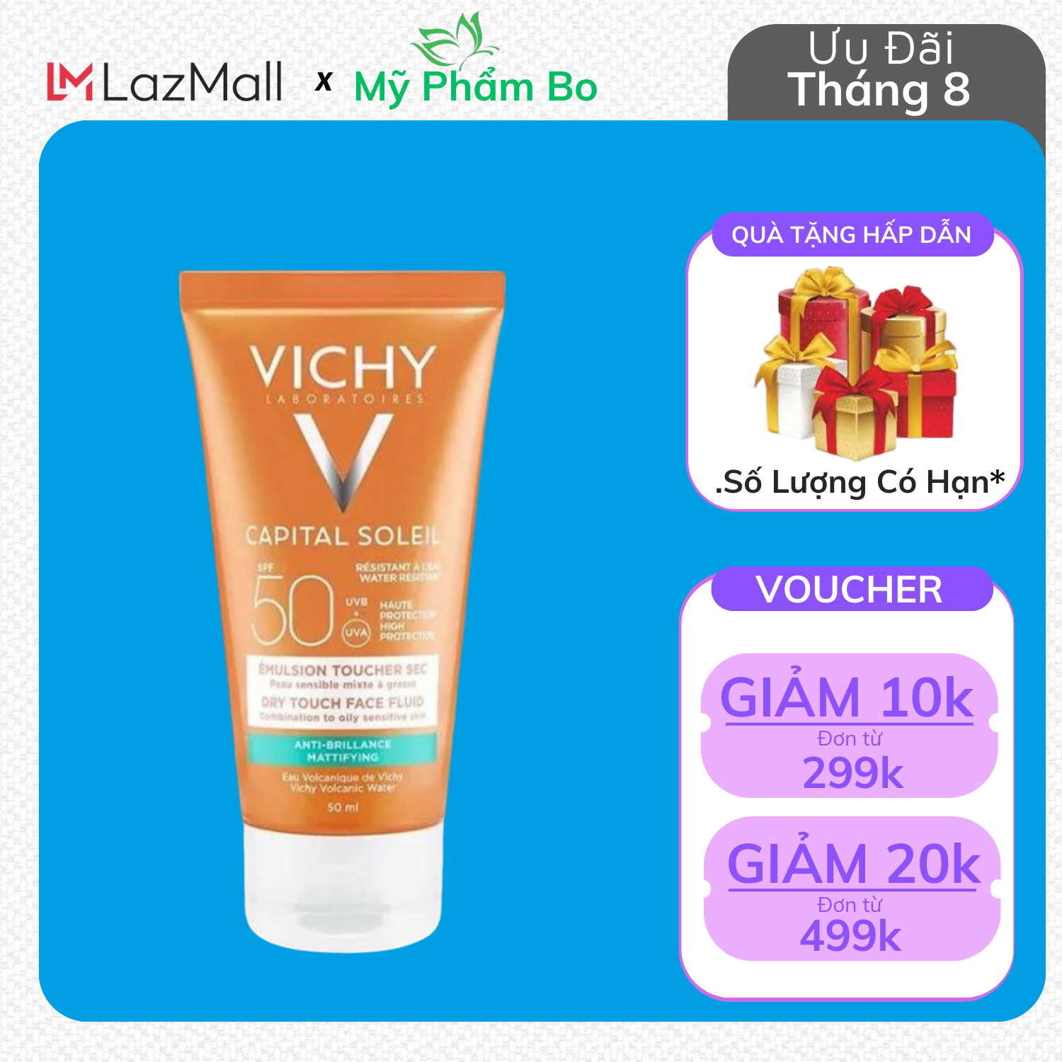 Kem Chống Nắng Vichy Capital Soleil SPF50 50ml-kem chống nắng vichy chính hãng