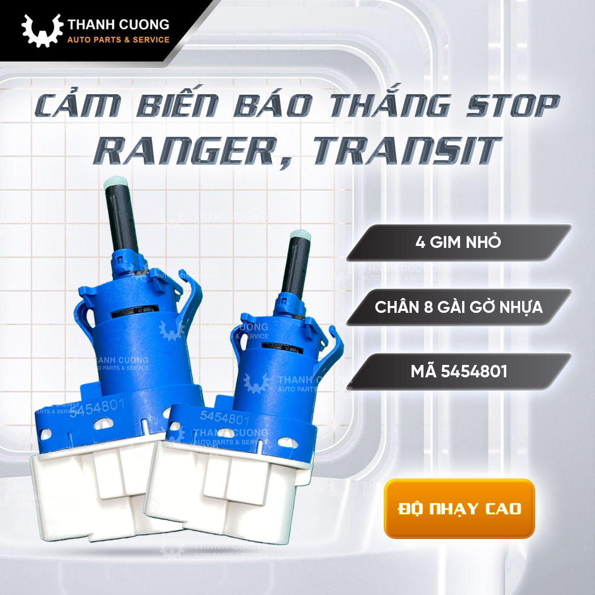 Công tắc, cảm biến báo thắng (phanh) Stop RANGER, TRANSIT| MÃ 5454801 | 4 GIM NHỎ | Giúp cảnh báo và lái xe an toàn