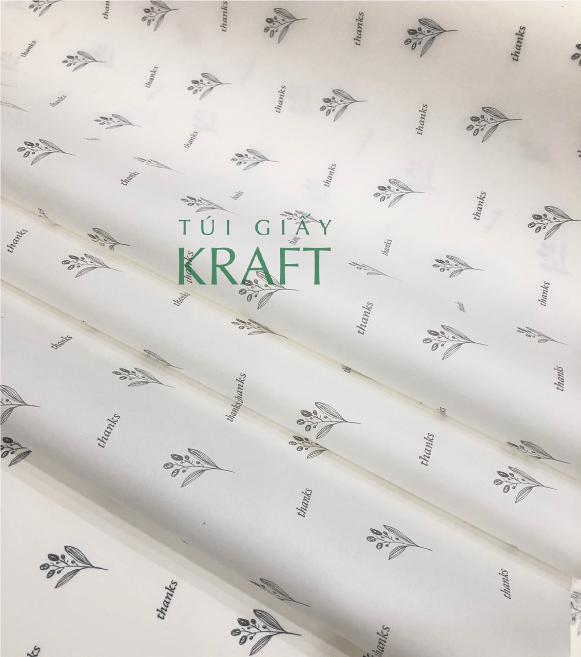 Giấy Pelure trắng in hoạ tiết Xám 39 x 64cm, giấy gói hàng, tuigiaykraftvn