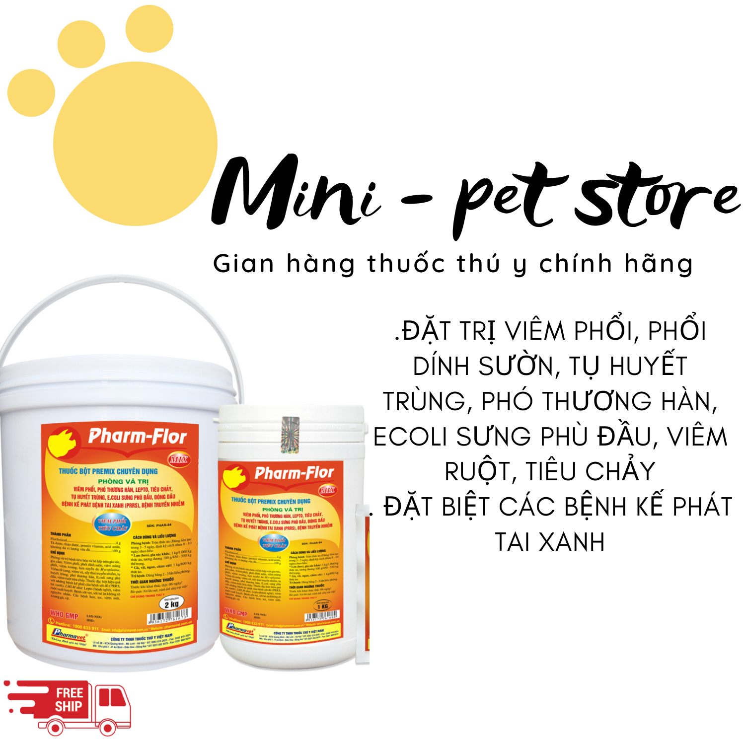 100G FLOR TIÊU HÓA, HÔ HẤP, VIÊM PHỔI, PHỔI DÍNH SƯỜN,  TỤ HUYẾT TRÙNG, PHÓ THƯƠNG HÀN, E.COLI SƯNG PHÙ ĐẦU, VIÊM RUỘT TIÊU CHẢY. KẾ PHÁT CỦA BỆNH SỐT ĐỎ ( PRRS, TAI XANH), HEO, GÀTHÚ Y DRICH