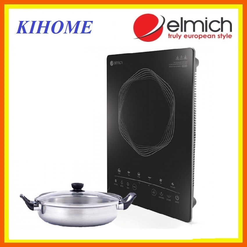 Bếp điện từ đơn cảm ứng elmich ice-1827 công suất 2100w xuất xứ ch séc tặng kèm nồi lẩu inox 26cm - hàng chính hãng bảo hành 25 tháng
