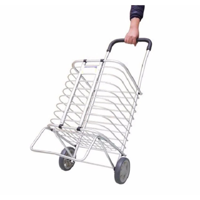 Xe kéo đi chợ có giỏ hơp kim
