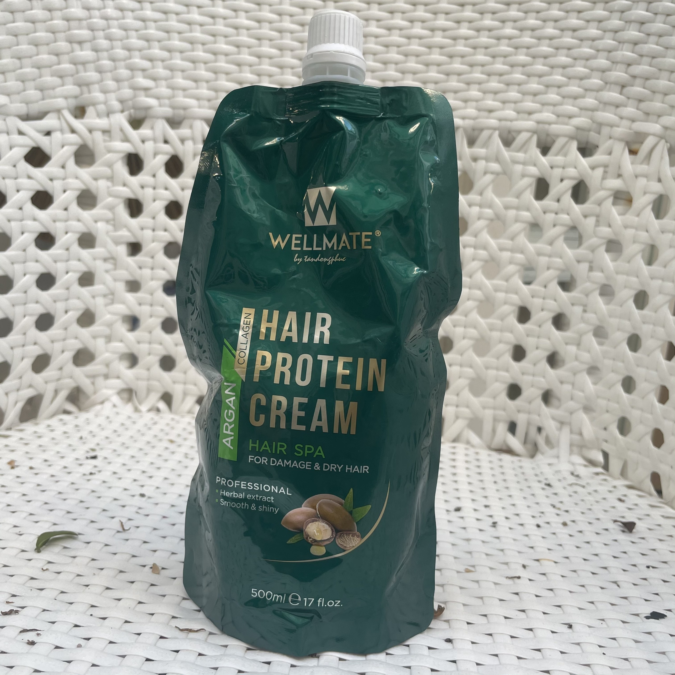 Hấp dầu phục hồi tóc hư tổn nặng Wellmate Hair Protein Cream 500ml