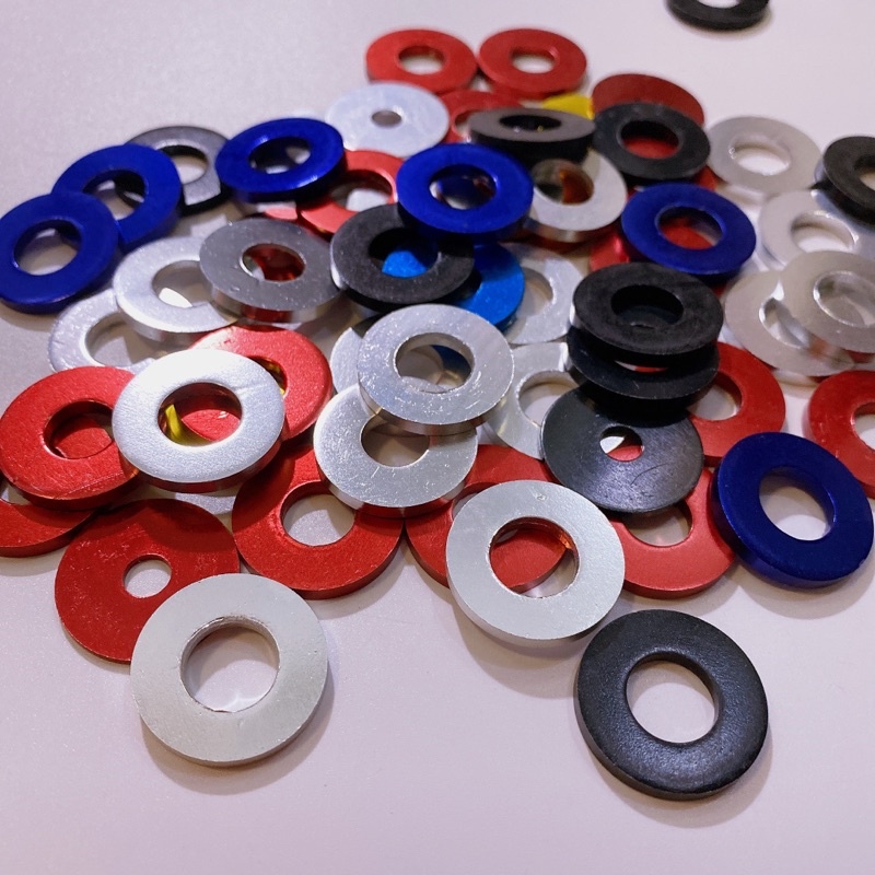 Lông đền, vòng đệm phẳng lỗ 10li 2,5cm chất liệu nhôm không gỉ đa dạng màu sắc
