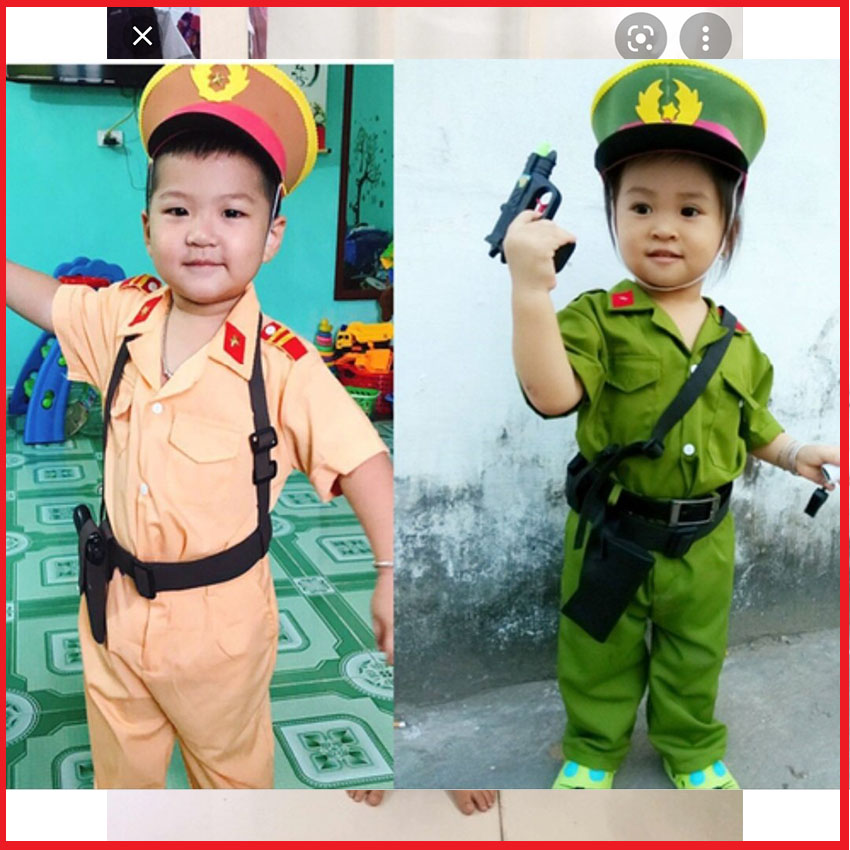 [HCM]Bộ Đồ Công An Trẻ Em Cao Cấp Đầy Đủ Phụ Kiện Có Size Từ 1 Tuổi Đến 12 Tuôi