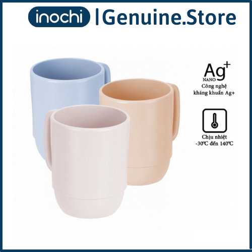 Cốc uống nước giữ nhiệt nhựa 350ml cao và thấp cao cấp cho bé cute dễ thương INOCHI