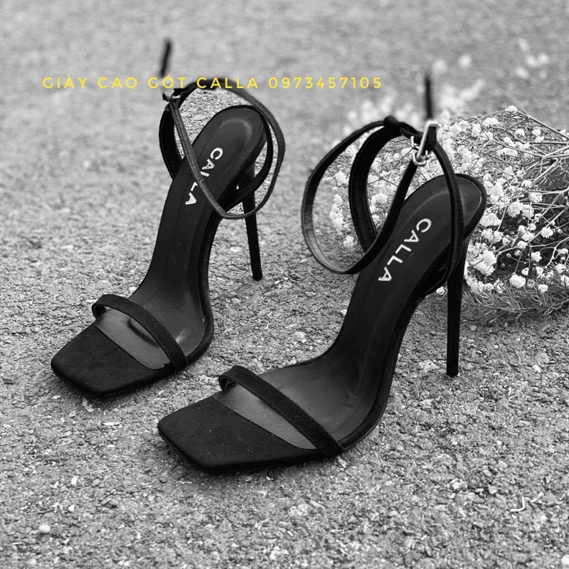 Sandal mũi vuông hở gót cao 8cm, 9cm, 11cm, 12cm
