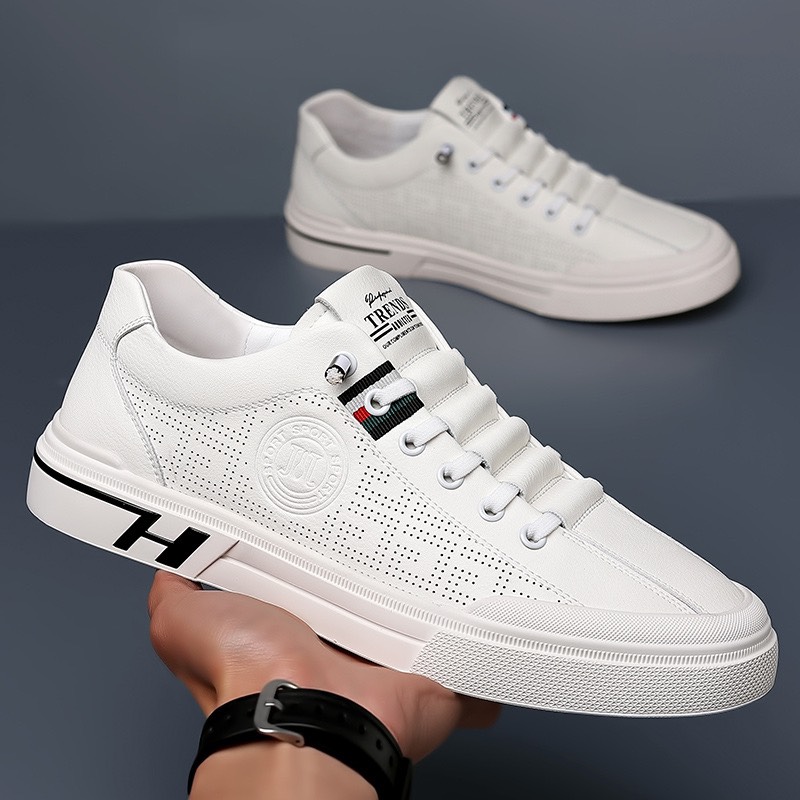 Giày sneaker nam da thoáng khí thể thao Trend LOGO Sườn đơn giản sang trọng