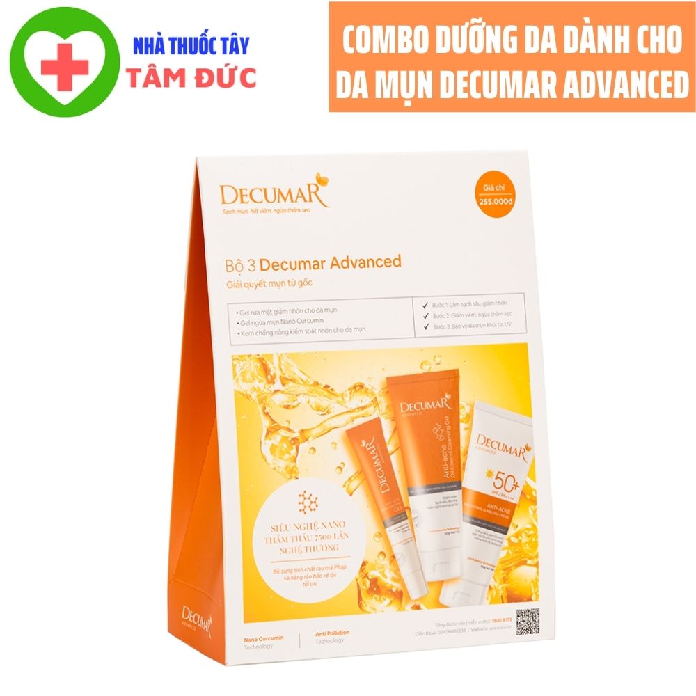 Combo dưỡng da dành cho da mụn decumar advanced