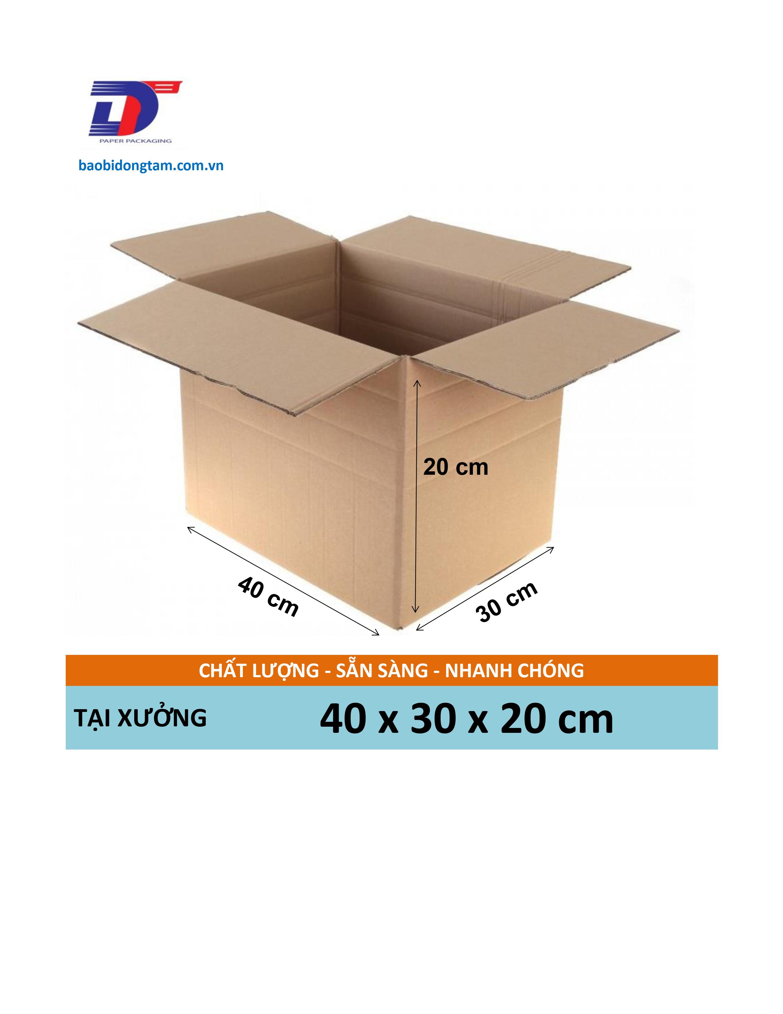 Combo 20 thùng hộp carton 40x30x20 GIÁ TẠI XƯỞNG - Đựng đồ chuyển nhà, hàng hóa...