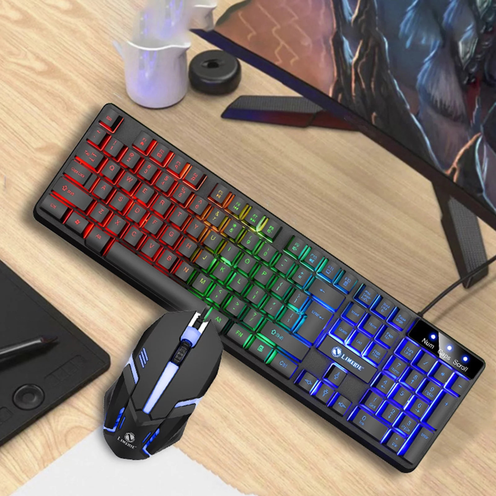 Bộ bàn phím và chuột game led 7 màu limeide gtx300/gtx350